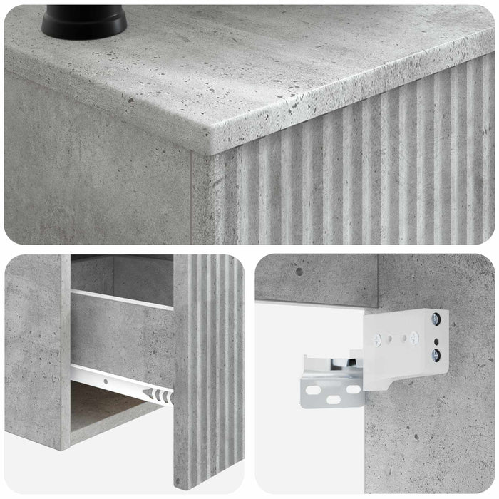 Set de mobilier pentru baie 3 buc. Gri Beton Lemn prelucrat WALTI