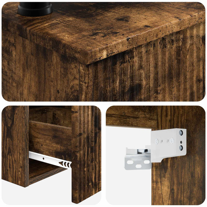 Set de mobilier pentru baie 3 buc. Stejar fumuriu WALTI