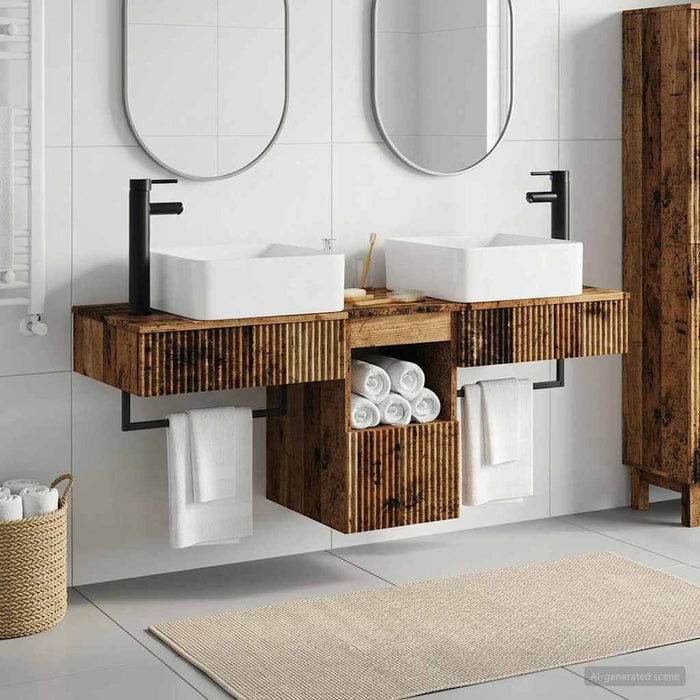 Set de mobilier pentru baie 3 buc. Lemn vechi Lemn prelucrat WALTI