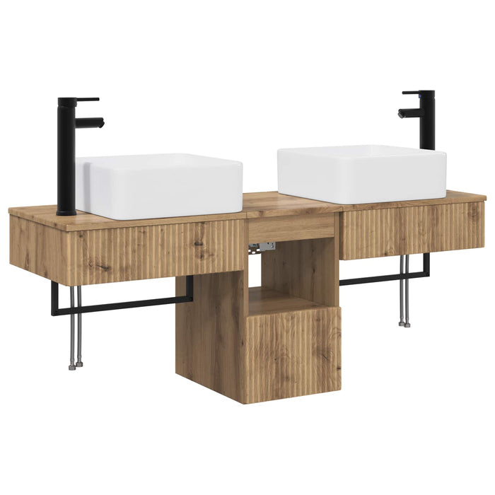 Set de mobilier pentru baie 3 buc. Stejar Artizanal WALTI