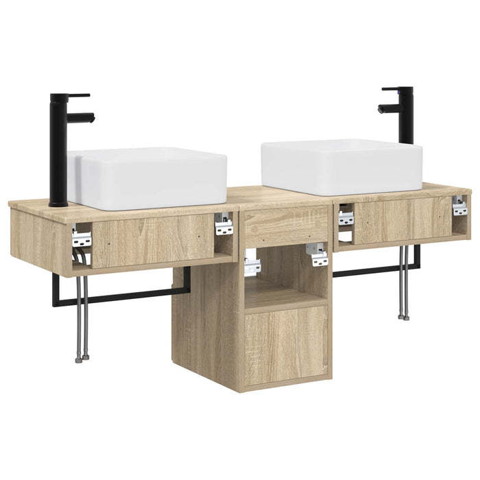 Set dulap baie 3 buc. Stejar Sonoma 53 x 35 x 39 cm WALTI