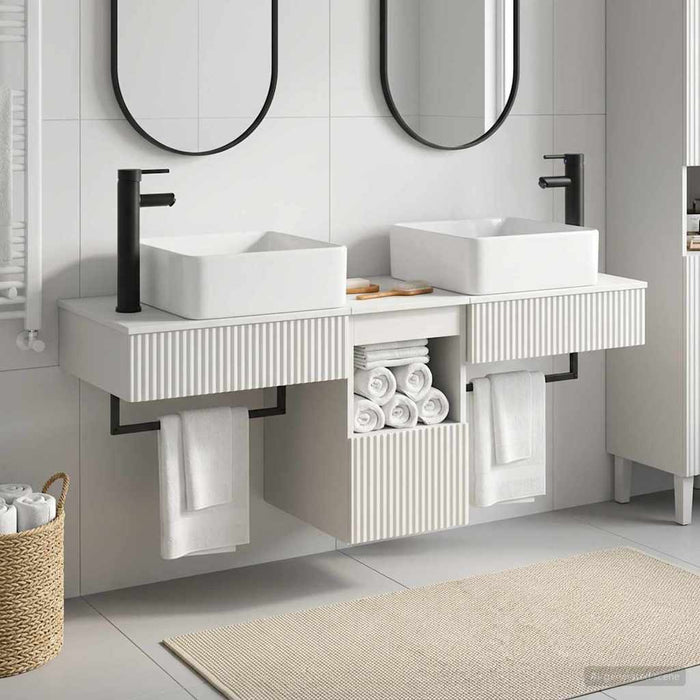 Set dulap baie 3 buc. Alb foarte lucios 53 x 35 x 39 cm WALTI