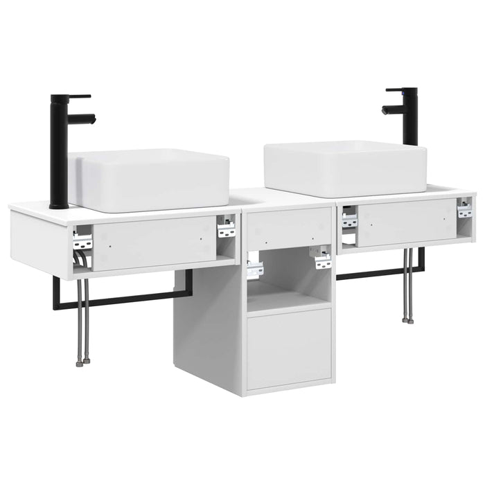 Set dulap baie 3 buc. Alb foarte lucios 53 x 35 x 39 cm WALTI