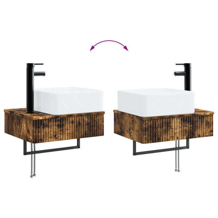 Set dulap baie 3 buc. Stejar fumuriu 53 x 35 x 39 cm WALTI