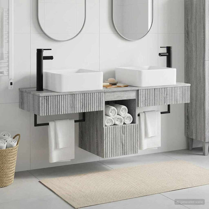 Set dulap baie 3 buc. Sonoma gri 53 x 35 x 39 cm Lemn prelucrat WALTI