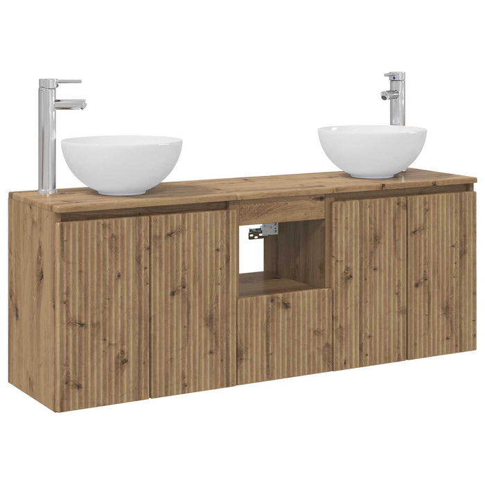 Set dulap baie 3 buc. Stejar Artizanal 49,5 x 35 x 63 cm WALTI