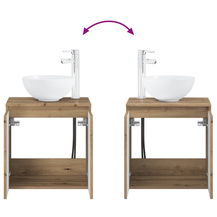 Set dulap baie 3 buc. Stejar Artizanal 49,5 x 35 x 63 cm WALTI