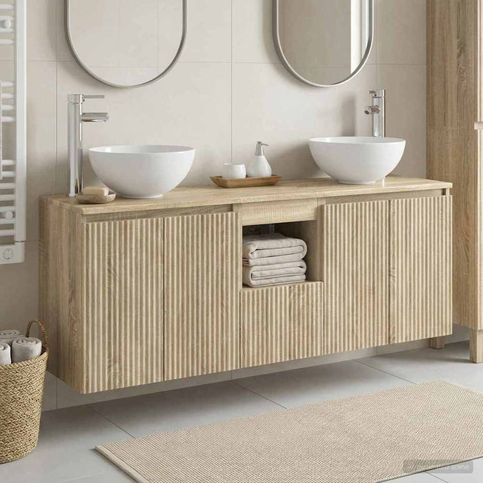 Set dulap baie 3 buc. Stejar Sonoma 49,5 x 41 x 64,5 cm WALTI