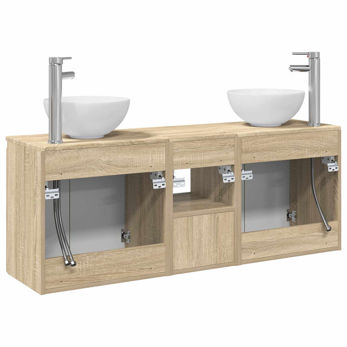 Set dulap baie 3 buc. Stejar Sonoma 49,5 x 41 x 64,5 cm WALTI