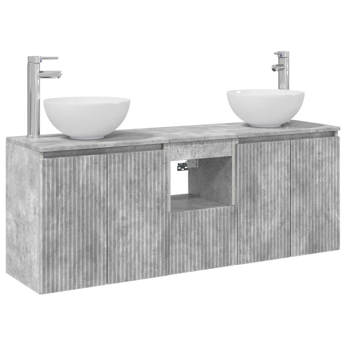Set dulap baie 3 buc. Gri Beton 49,5 x 41 x 64,5 cm WALTI