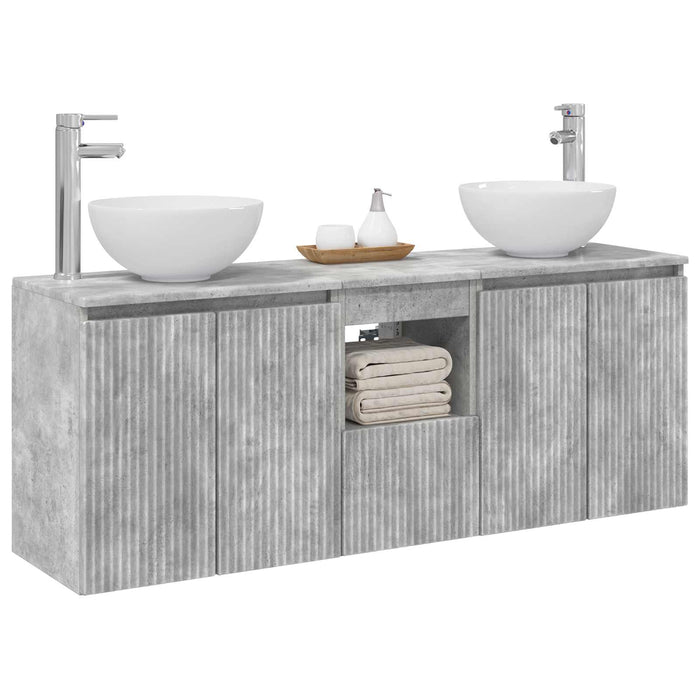 Set dulap baie 3 buc. Gri Beton 49,5 x 41 x 64,5 cm WALTI