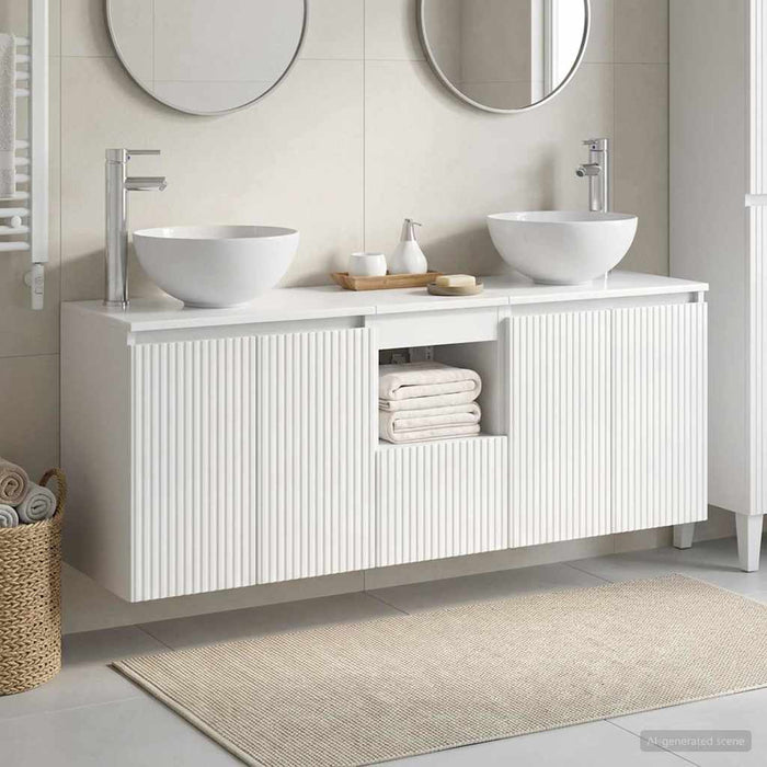 Set dulap baie 3 buc. Alb foarte lucios 49,5 x 41 x 64,5 cm WALTI