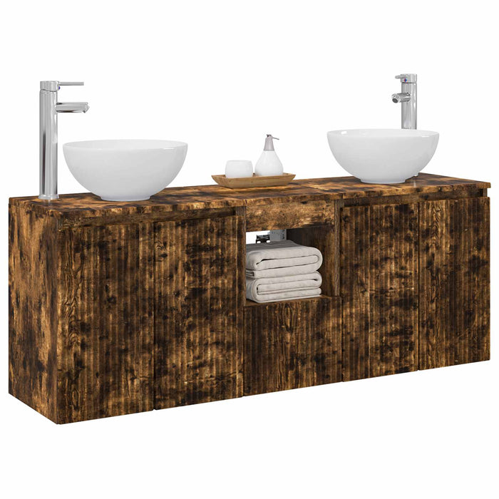 Set dulap baie 3 buc. Stejar fumuriu 49,5 x 41 x 64,5 cm WALTI