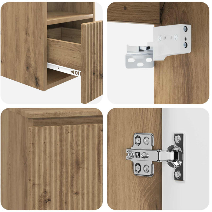 Set dulap baie 3 buc. Stejar Artizanal 49,5 x 41 x 64,5 cm WALTI