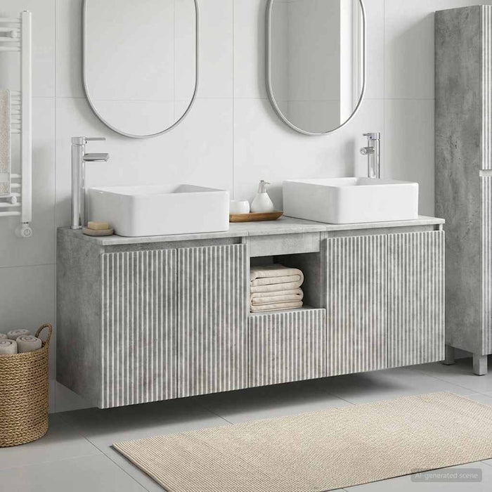 Set dulap baie 3 buc. Gri Beton 49,5 x 41 x 63 cm WALTI