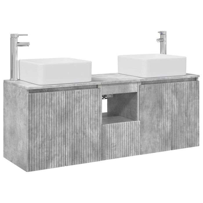 Set dulap baie 3 buc. Gri Beton 49,5 x 41 x 63 cm WALTI