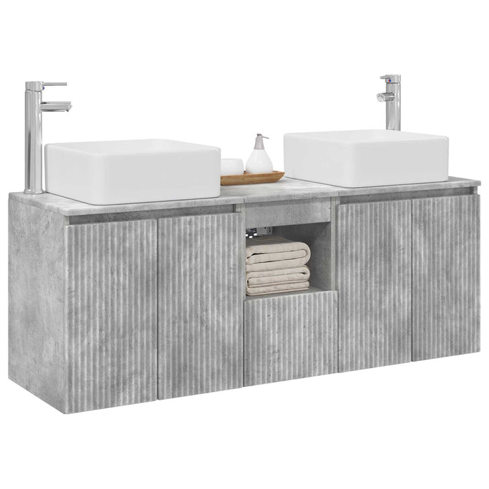 Set dulap baie 3 buc. Gri Beton 49,5 x 41 x 63 cm WALTI