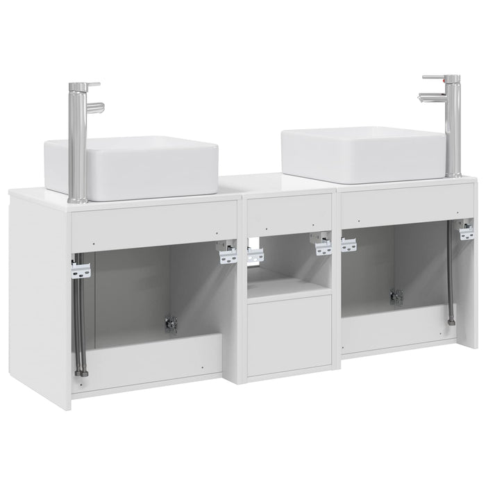 Set dulap baie 3 buc. Alb foarte lucios 49,5 x 41 x 63 cm WALTI