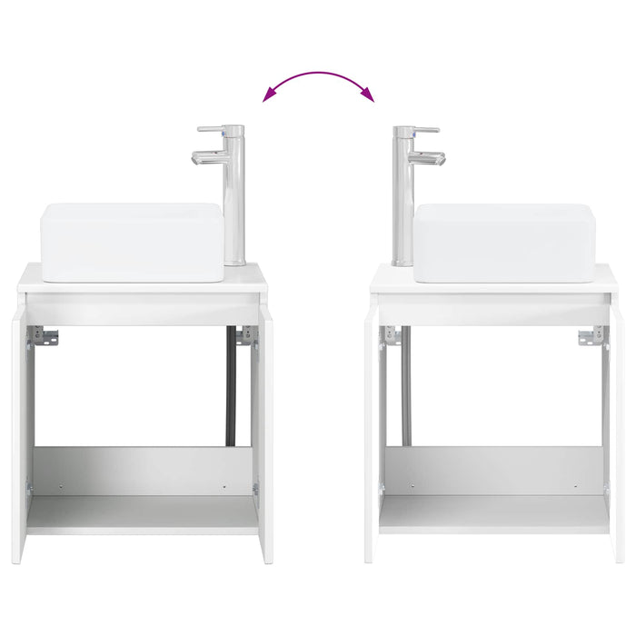 Set dulap baie 3 buc. Alb foarte lucios 49,5 x 41 x 63 cm WALTI