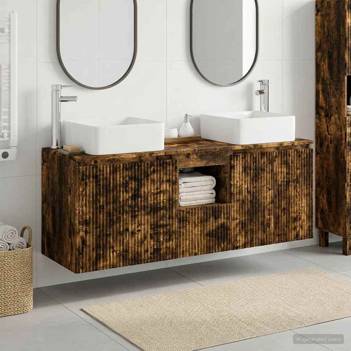 Set dulap baie 3 buc. Stejar fumuriu 49,5 x 41 x 63 cm WALTI