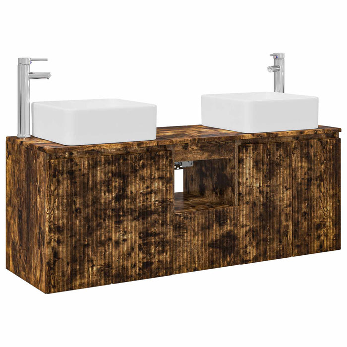 Set dulap baie 3 buc. Stejar fumuriu 49,5 x 41 x 63 cm WALTI