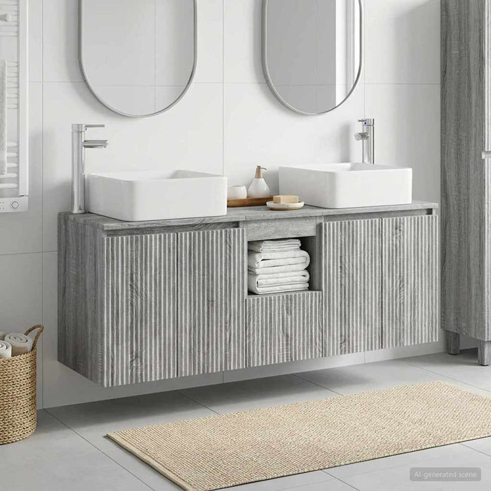 Set dulap baie 3 buc. Sonoma gri 49,5 x 41 x 63 cm WALTI