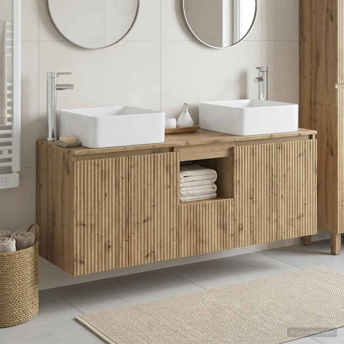 Set dulap baie 3 buc. Stejar Artizanal 49,5 x 41 x 63 cm WALTI