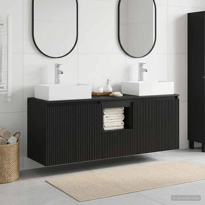 Set dulap baie 3 buc. Negru 49,5 x 41 x 62,5 cm Lemn prelucrat WALTI