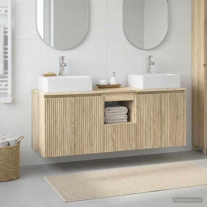 Set dulap baie 3 buc. Stejar Sonoma 49,5 x 41 x 62,5 cm WALTI