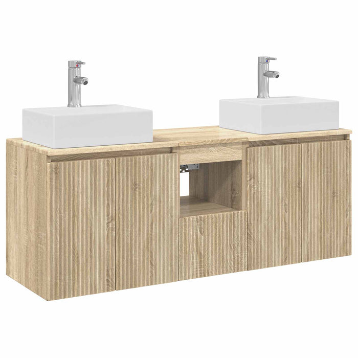Set dulap baie 3 buc. Stejar Sonoma 49,5 x 41 x 62,5 cm WALTI