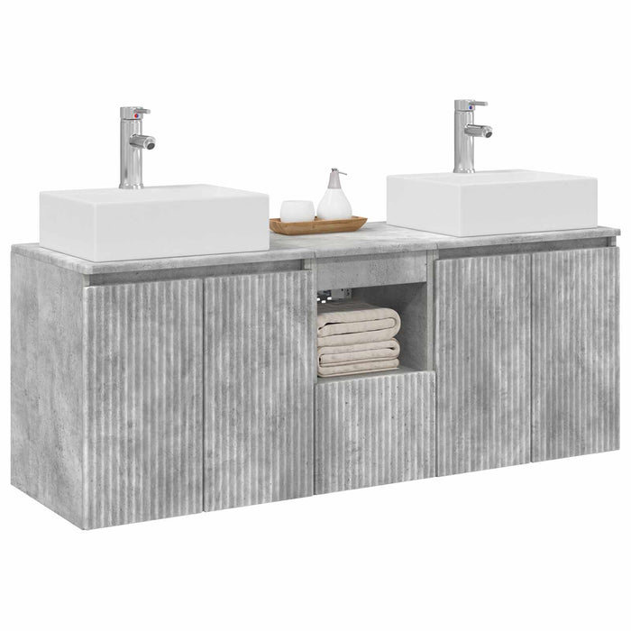 Set dulap baie 3 buc. Gri Beton 49,5 x 41 x 62,5 cm WALTI