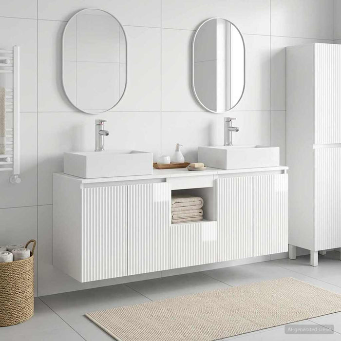 Set dulap baie 3 buc. Alb foarte lucios 49,5 x 41 x 62,5 cm WALTI