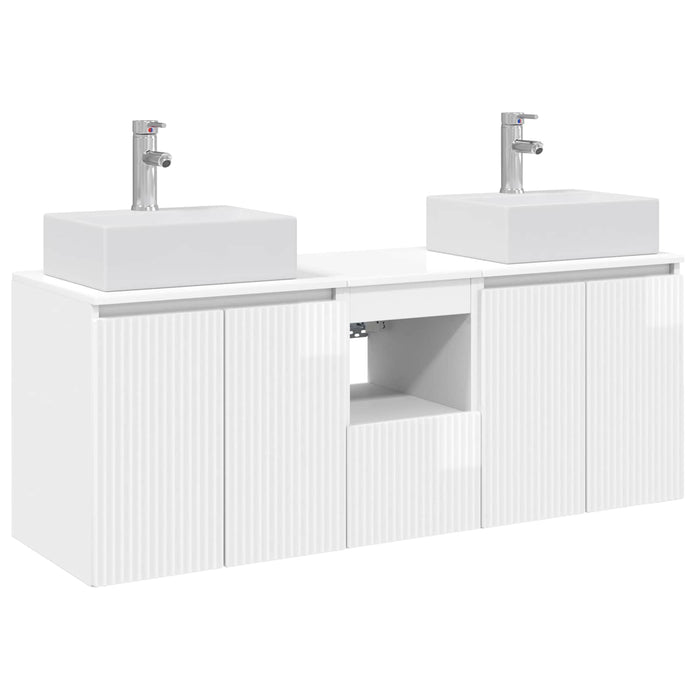 Set dulap baie 3 buc. Alb foarte lucios 49,5 x 41 x 62,5 cm WALTI