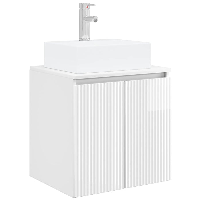 Set dulap baie 3 buc. Alb foarte lucios 49,5 x 41 x 62,5 cm WALTI