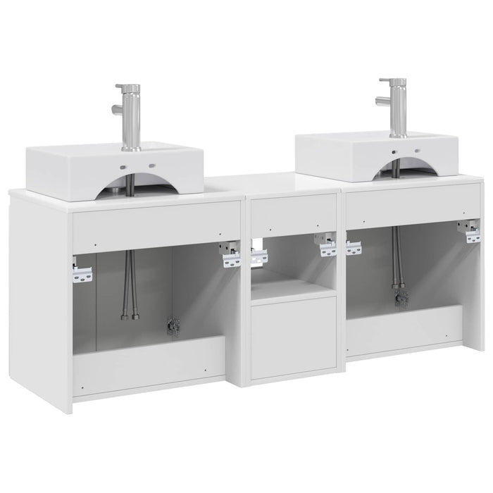 Set dulap baie 3 buc. Alb foarte lucios 49,5 x 41 x 62,5 cm WALTI