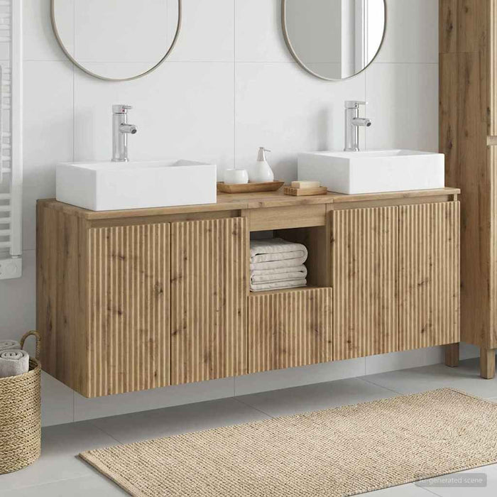 Set dulap baie 3 buc. Stejar Artizanal 49,5 x 41 x 62,5 cm WALTI