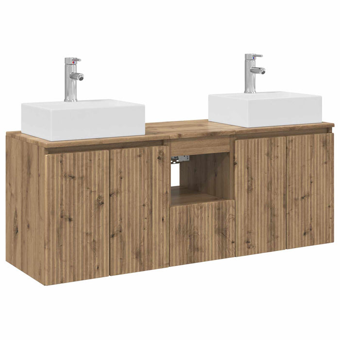 Set dulap baie 3 buc. Stejar Artizanal 49,5 x 41 x 62,5 cm WALTI