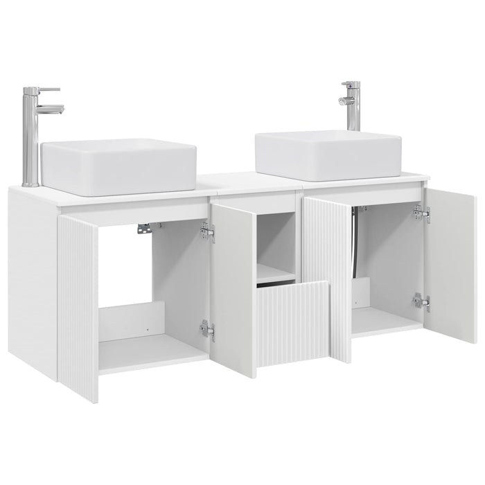 Set dulap baie 3 buc. Alb 53 x 35 x 63 cm Lemn prelucrat WALTI