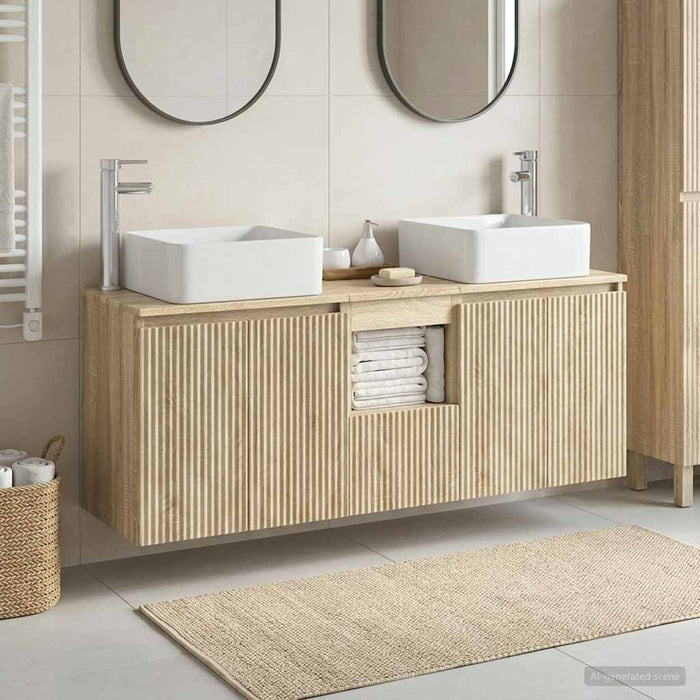 Set dulap baie 3 buc. Stejar Sonoma 53 x 35 x 63 cm WALTI