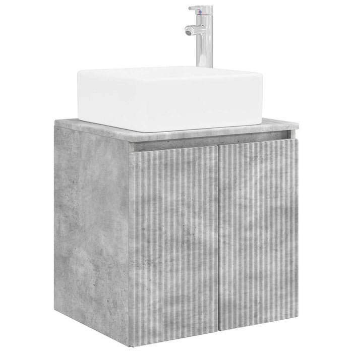Set dulap baie 3 buc. Gri Beton 53 x 35 x 63 cm Lemn prelucrat WALTI