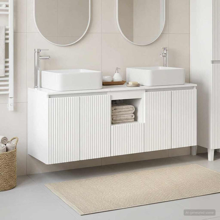 Set dulap baie 3 buc. Alb foarte lucios 53 x 35 x 63 cm WALTI