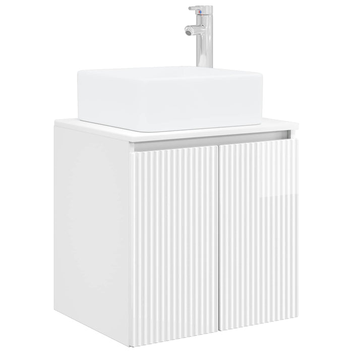 Set dulap baie 3 buc. Alb foarte lucios 53 x 35 x 63 cm WALTI