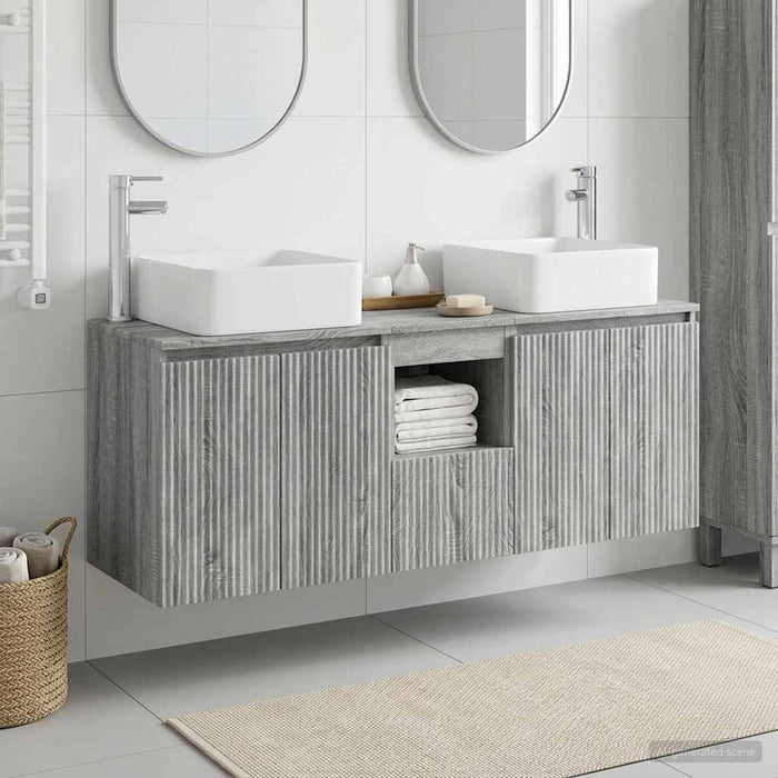 Set dulap baie 3 buc. Sonoma gri 53 x 35 x 63 cm Lemn prelucrat WALTI