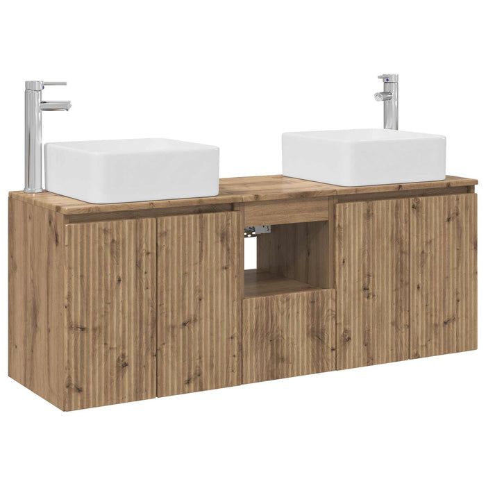 Set dulap baie 3 buc. Stejar Artizanal 53 x 35 x 63 cm WALTI