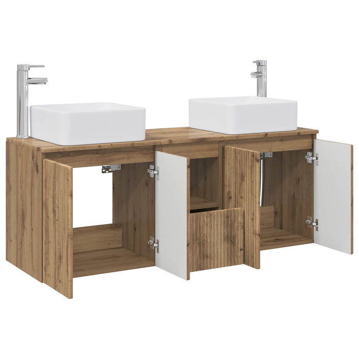 Set dulap baie 3 buc. Stejar Artizanal 53 x 35 x 63 cm WALTI