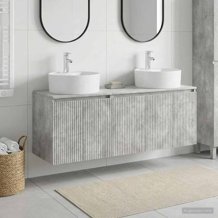 Set dulap baie 3 buc. Gri Beton 49,5 x 44,5 x 65 cm WALTI