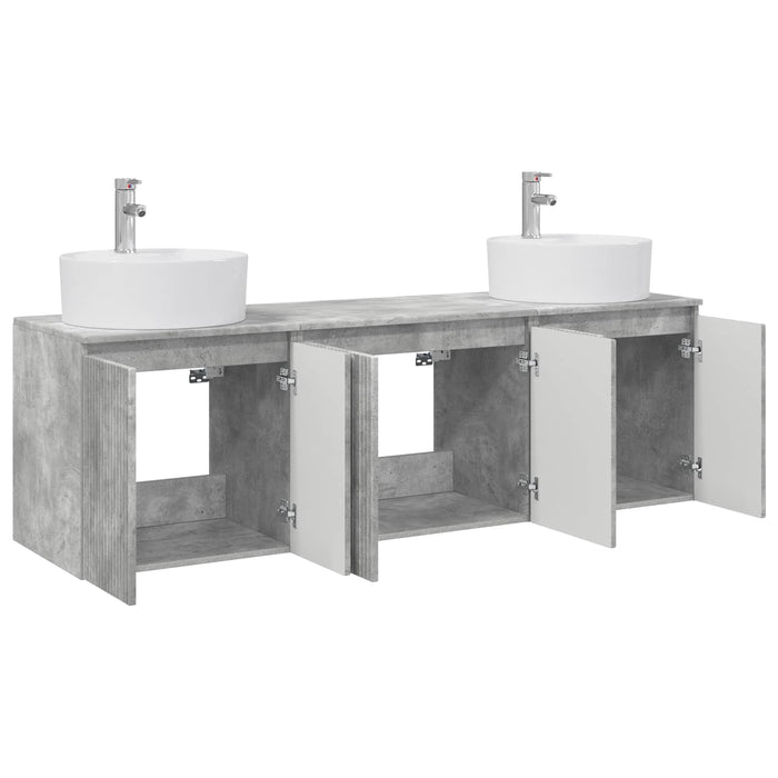 Set dulap baie 3 buc. Gri Beton 49,5 x 44,5 x 65 cm WALTI