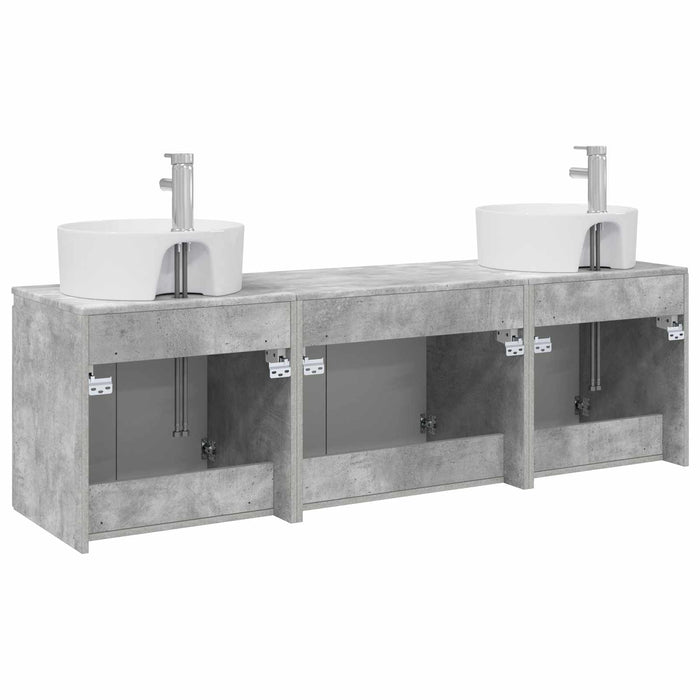 Set dulap baie 3 buc. Gri Beton 49,5 x 44,5 x 65 cm WALTI