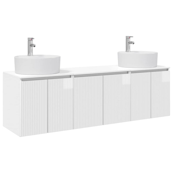 Set dulap baie 3 buc. Alb foarte lucios 49,5 x 44,5 x 65 cm WALTI