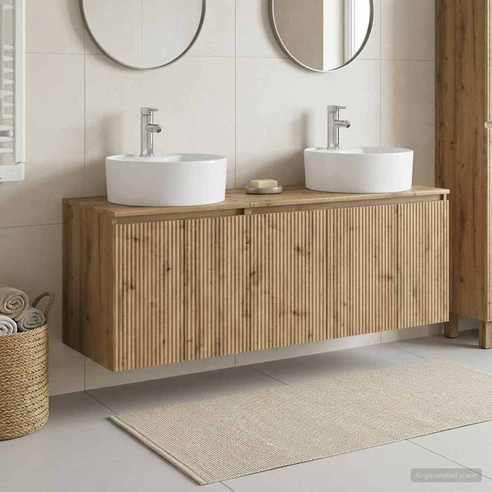 Set dulap baie 3 buc. Stejar Artizanal 49,5 x 44,5 x 65 cm WALTI